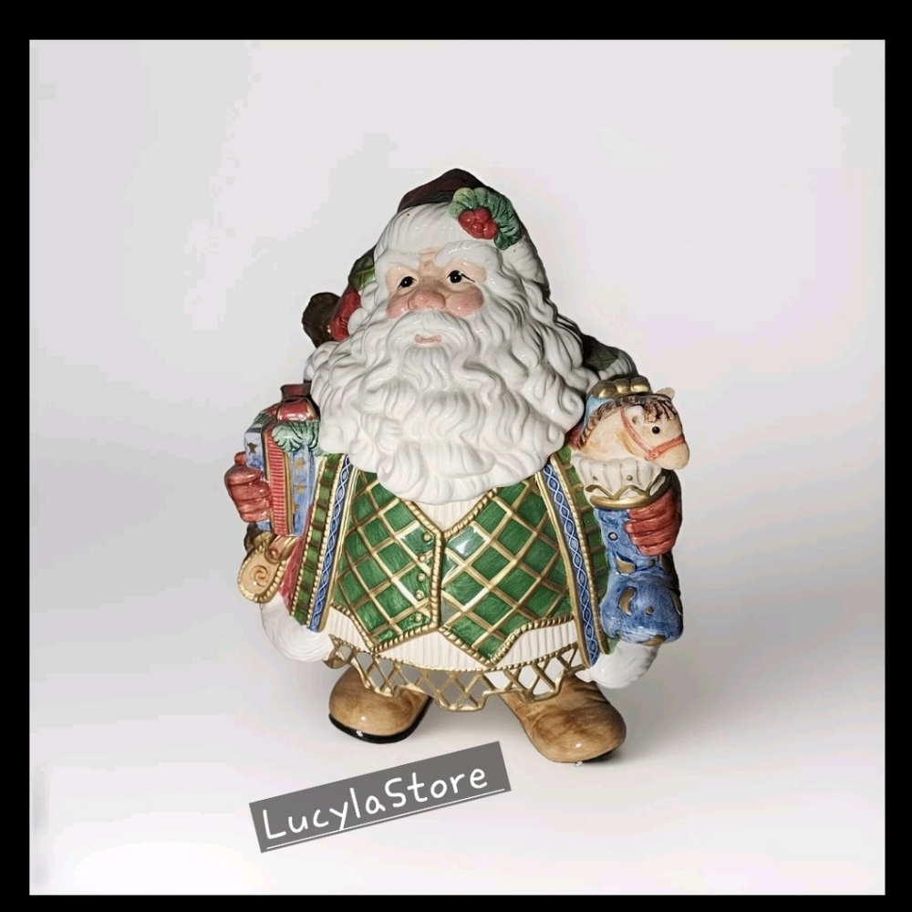Fitz & Floyd Christmas Holiday Santa Claus Cookie Jar Saint Nick St. Nick 2003